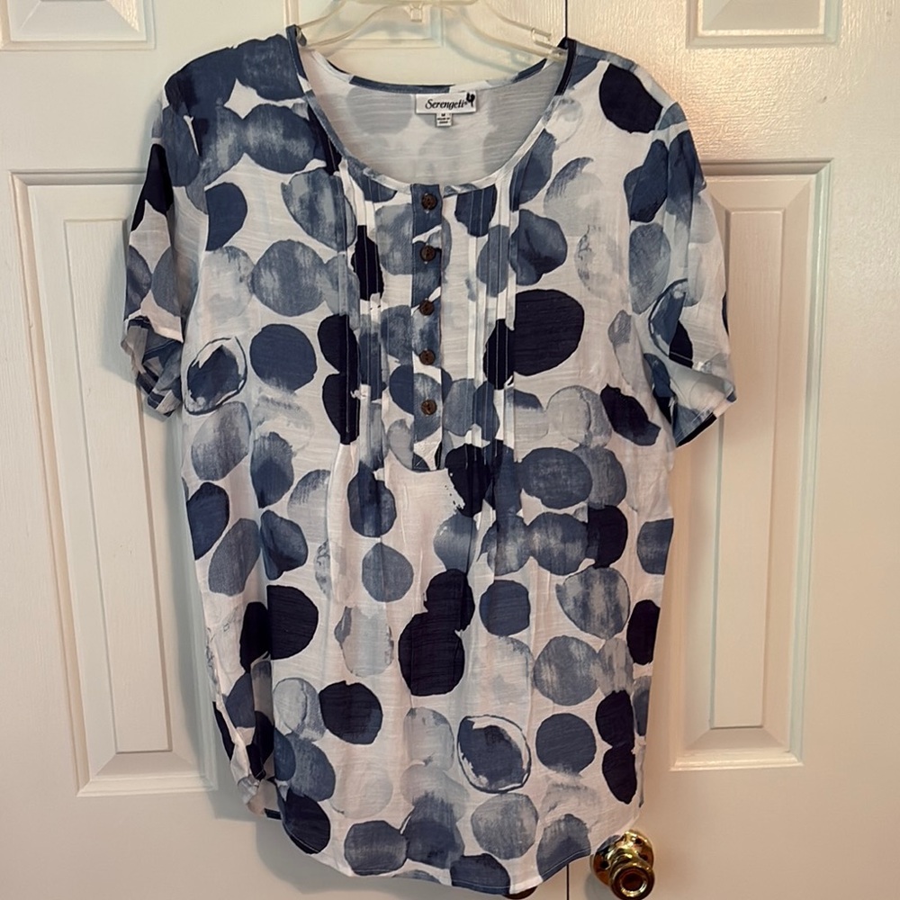 Serengeti Cream Graphic Blouse Relaxed Fit